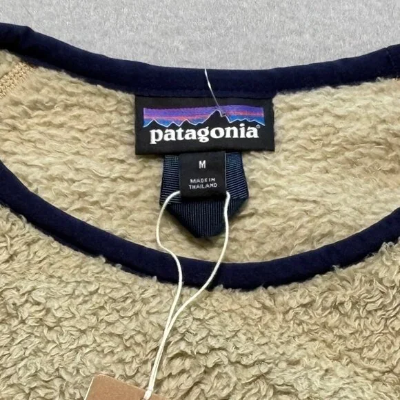 Patagonia Men's Deep Pile Los Gatos Crew Pullover Fleece Khaki/Beige Size M NWT - Picture 4 of 9
